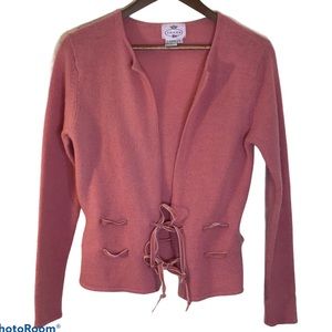 Tocca Lambswool Angora Ribbon Cardigan Sweater L